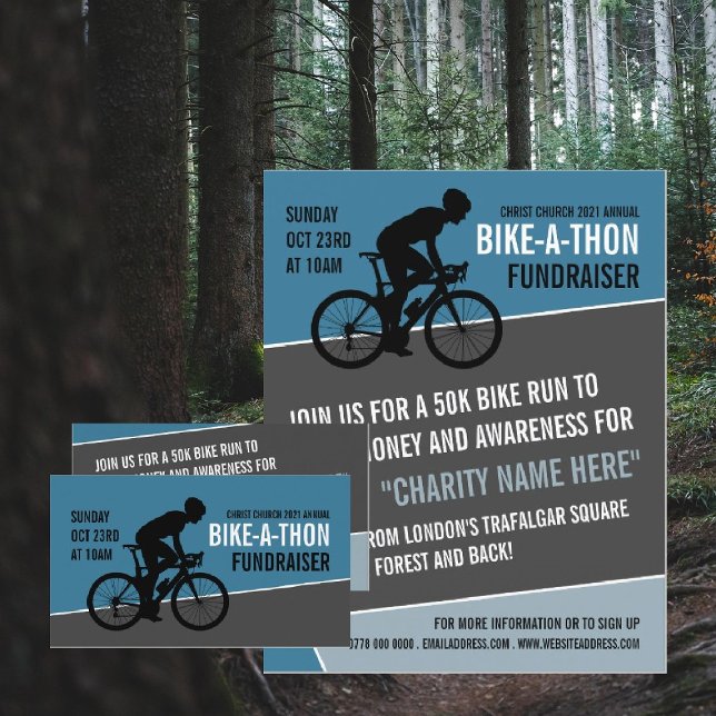 Tarjeta De Visita Silhouette ciclista, evento benéfico de bicicleta  (Subido por el creador)