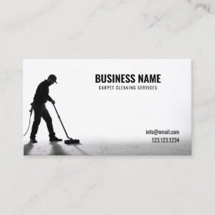 Tarjeta De Visita Silhouette de alfombra simple de limpieza en blanc