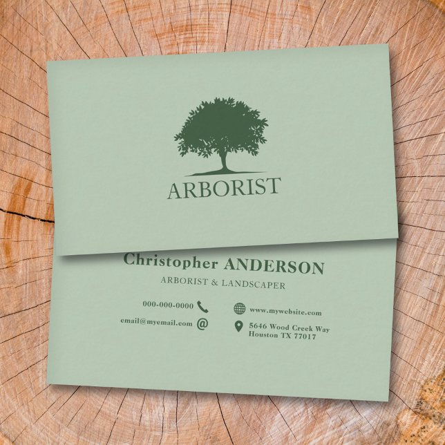 Tarjeta De Visita Silhouette de árbol - Arborisco (Tree Silhouette - Arborist Business Card)