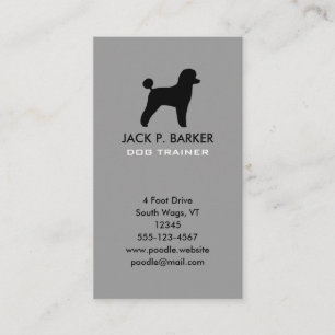 Tarjeta De Visita Silhouette de Black Toy Poodle