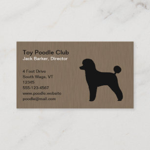 Tarjeta De Visita Silhouette de Black Toy Poodle