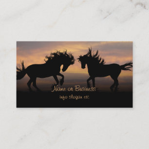 Tarjeta De Visita Silhouette de Caballos Salvajes