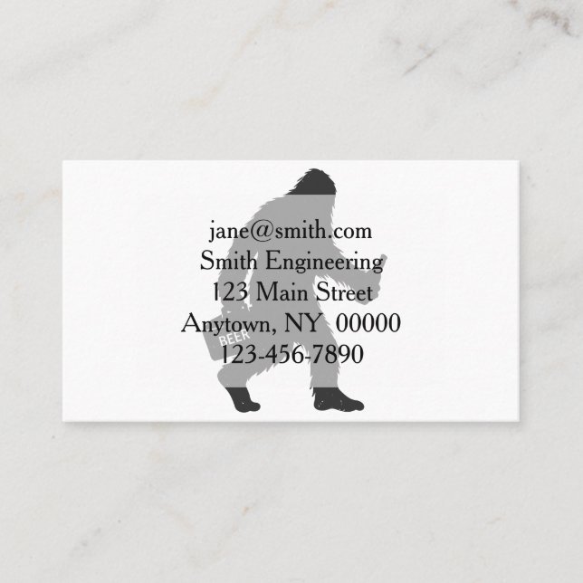 Tarjeta De Visita Silhouette de cerveza Bigfoot (Anverso)