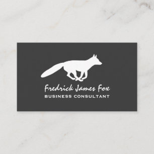 Tarjeta De Visita Silhouette de Fox blanca   Animales salvajes