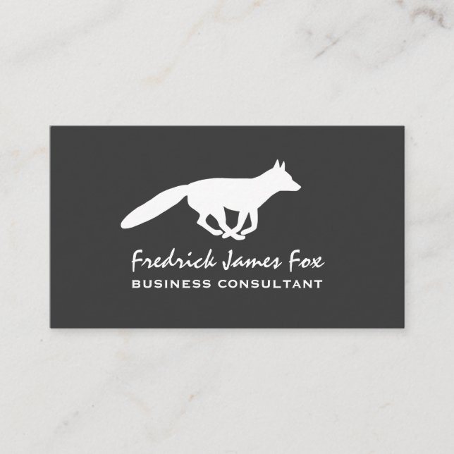 Tarjeta De Visita Silhouette de Fox blanca | Animales salvajes (Anverso)