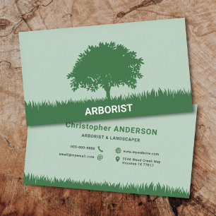Tarjeta De Visita Silhouette de hierba y árbol - Arborismo y paisaji