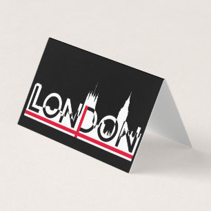 Tarjeta De Visita Silhouette de Londres y bandera inglesa
