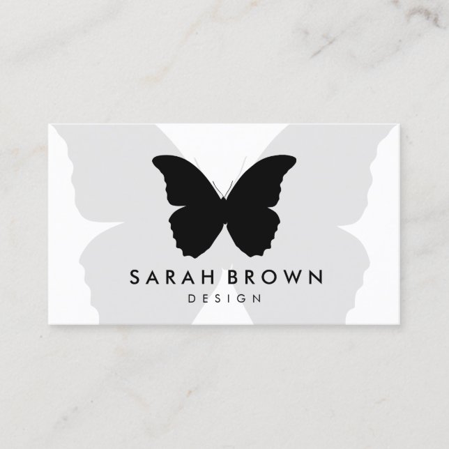 Tarjeta De Visita Silhouette de mariposa simple (Anverso)