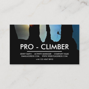 Tarjeta De Visita Silhouette de montaña, senderismo y escalada