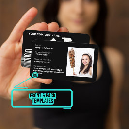 Tarjeta De Visita Silhouette de servicio de limpieza con foto