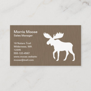 Tarjeta De Visita Silhouette moose blanco andando   Animales salvaje