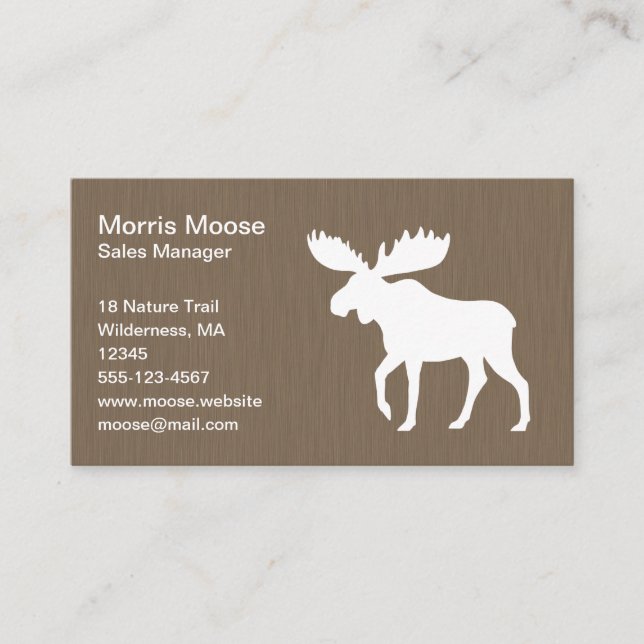 Tarjeta De Visita Silhouette moose blanco andando | Animales salvaje (Anverso)