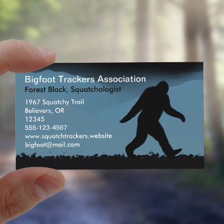 Tarjeta De Visita Silhouette para pies gigantes de noche | Sasquatch
