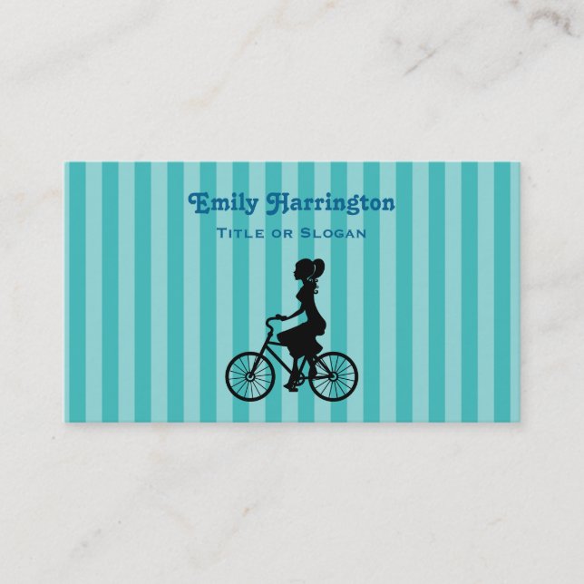 Tarjeta De Visita Silhouette Retro Chica (Anverso)