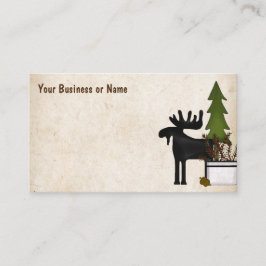 Tarjeta De Visita Silhouette Rustic Country Moose