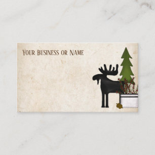 Tarjeta De Visita Silhouette Rustic Country Moose