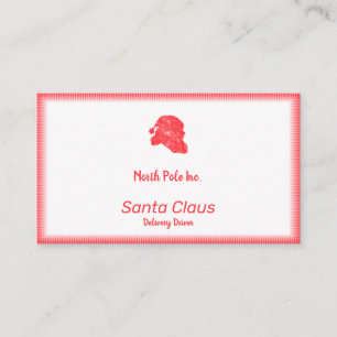 Tarjeta De Visita Silhouette Santa Retro