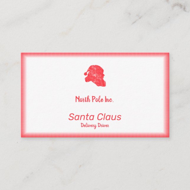 Tarjeta De Visita Silhouette Santa Retro (Anverso)