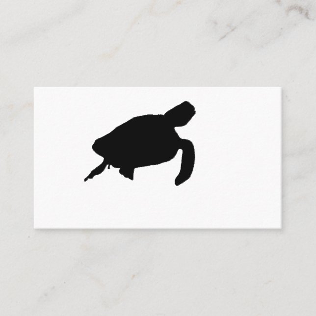 Tarjeta De Visita Silhouette Sea Turtle (Anverso)