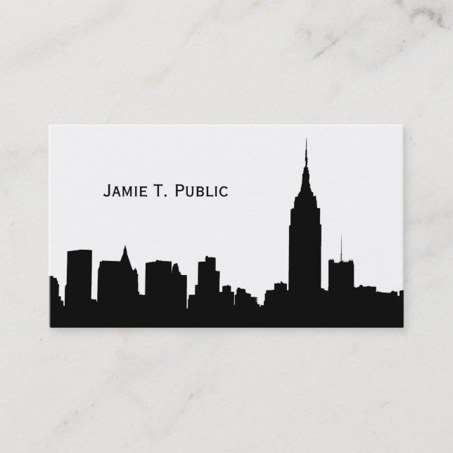 Tarjeta De Visita Silhouette Skyline de NYC, Empire State Bldg #1 (Anverso)