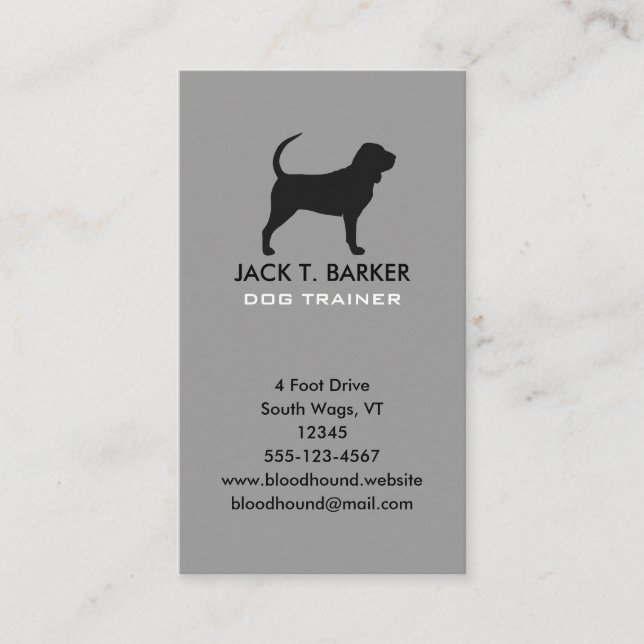 Tarjeta De Visita Silhouette vertical bloodhound (Anverso)