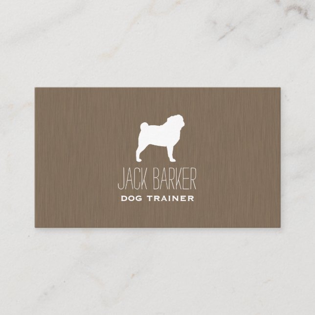 Tarjeta De Visita Silhouette White Pug