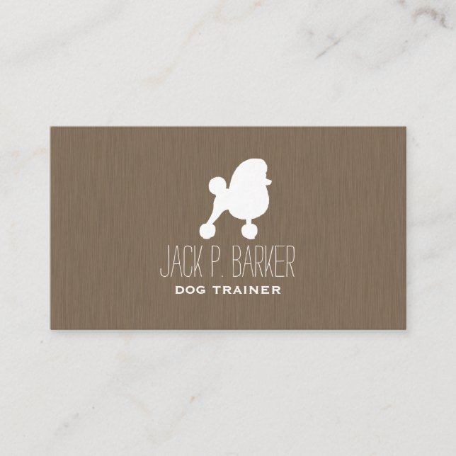 Tarjeta De Visita Silhouette White Toy Poodle (Anverso)
