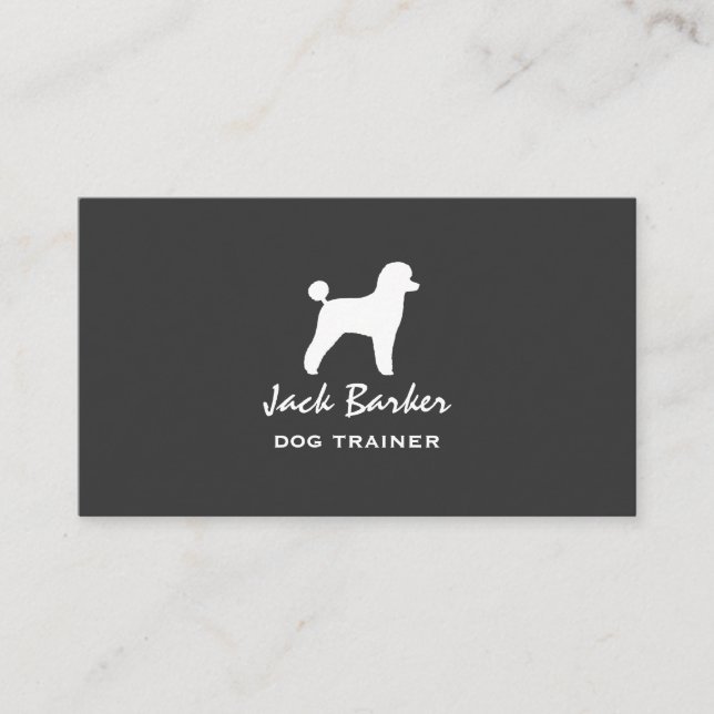 Tarjeta De Visita Silhouette White Toy Poodle (Anverso)