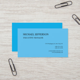 Tarjeta De Visita Silk Moderno Premium Elegante Azul Sencillo