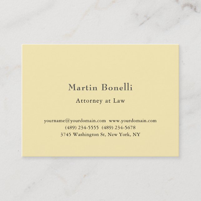 Tarjeta De Visita Silk Unique Classic Personalized Custom Jane Cream (Anverso)