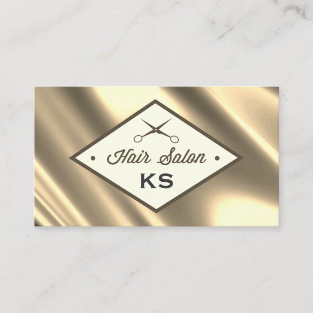 Tarjeta De Visita Silky Gold Hair Stylist (Anverso)