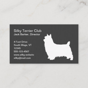 Tarjeta De Visita Silky Terrier Silhouette