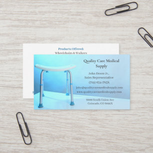 Tarjeta De Visita Silla de ducha blanca Equipo Médico de Atención Pr