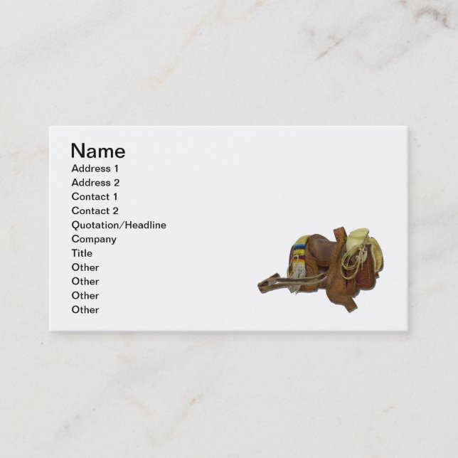 Tarjeta De Visita Silla de montar occidental vieja (Anverso)