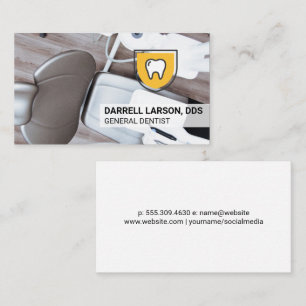 Tarjeta De Visita Silla dental   Icono de Escudo dental