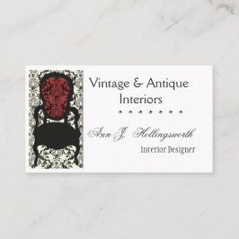 Tarjeta De Visita Silla floral del damasco del Victorian del