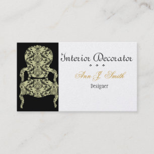 Tarjeta De Visita Silla francesa de encaje negro y blanco