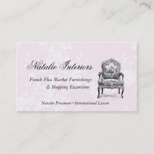 Tarjeta De Visita Silla francesa elegante del mercado de pulgas de