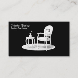 Tarjeta De Visita Silla Mesa Jarrón Alfombra Mueble Interior Retro