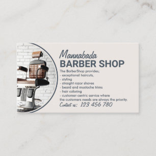 Tarjeta De Visita Silla retro foto beige salón de peluquería barberí