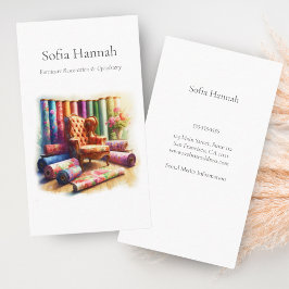 Tarjeta De Visita Silla Y Tela De Ajena, Restauración Del Mobiliario