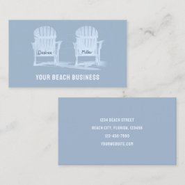 Tarjeta De Visita Sillas de playa de Arondack Blanco Rústico Y Azul