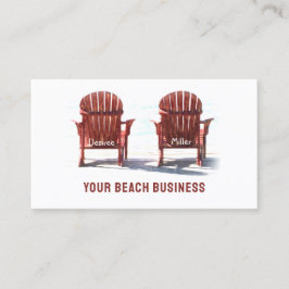 Tarjeta De Visita Sillas de playa Rústico Blanco Marrón
