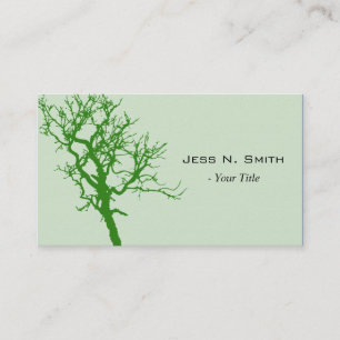 Tarjeta De Visita Silueta de árbol verde fresco, simple, elegante