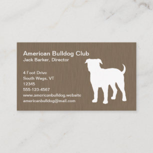 Tarjeta De Visita Silueta de Bulldog Americano