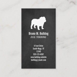 Tarjeta De Visita Silueta de Bulldog - Estilo Pizarra
