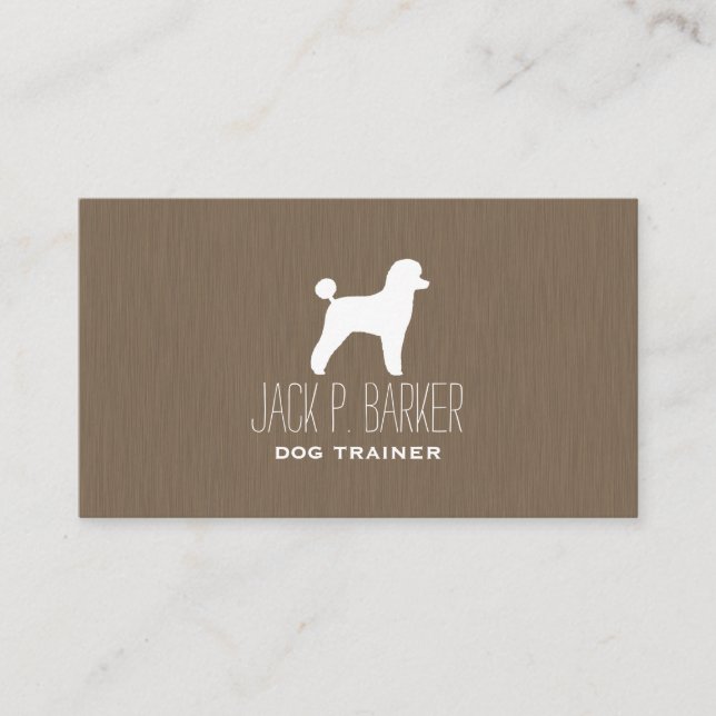 Tarjeta De Visita Silueta de Caniche Toy Blanco (Anverso)