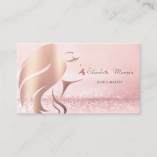 Tarjeta De Visita Silueta de Chica Bokeh Moderno Sofisticado Elegant