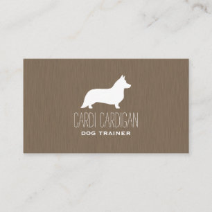 Tarjeta De Visita Silueta de Corgi Galés de Cardigan