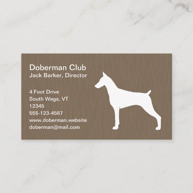 Tarjeta De Visita Silueta de Doberman Pinscher (Anverso)